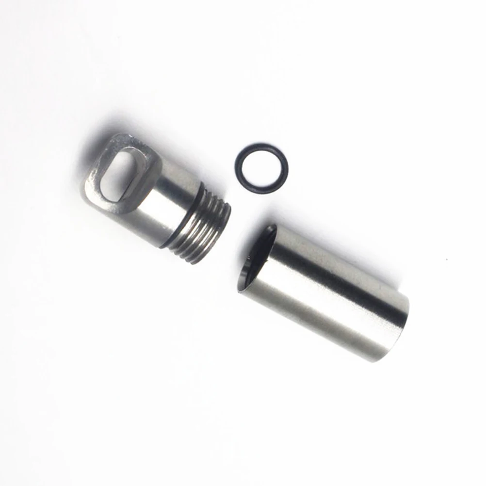 

Stainless Steel Airtight Tank Keychain Pill Holder Medicine Case Pillboxes Mini Waterproof Container Bottle Outdoor