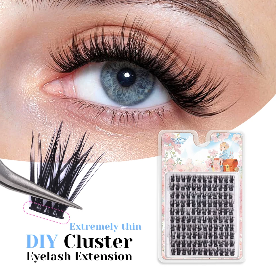 

Natural Eyelash 120 Clusters DIY Manga Lashes Transparent Terrier Strands Eyelash Soft False Eyelashes Eyelashes Daily Makeup