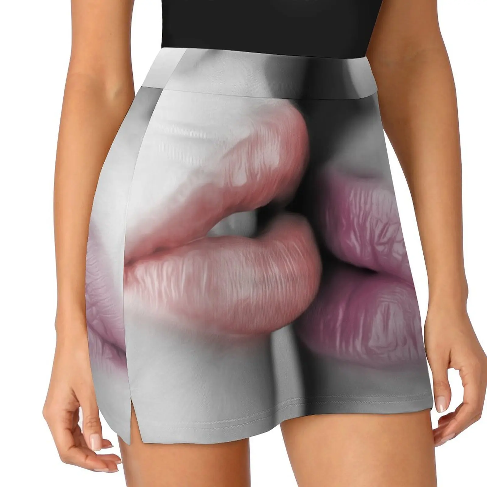 

Beautiful Luscious Lips Kissing - Colored Lips Painting Mini Skirt new in clothes kpop