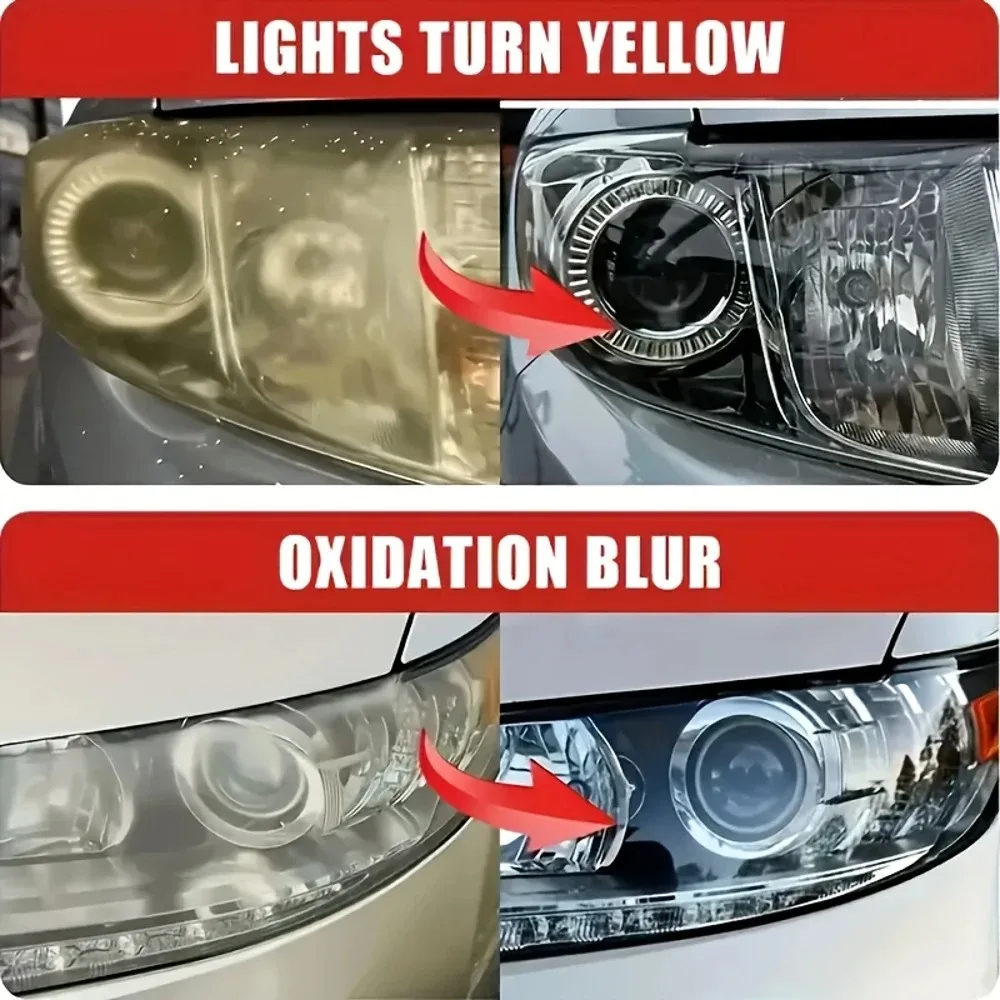 50ml All-in-One Headlight Restoration Spray - 10-Year Long-Lasting Clear Coat Protection, Hazy & Oxidized Lens Treatment,