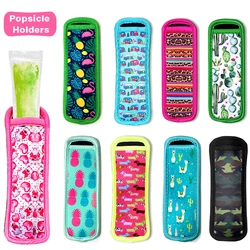 Popsicle Cover Icy Pole Holder Ice Cream Stick Covers Cartoon Pattern Anti Melting Non Freezing Hand Ice Stick Protective Cover