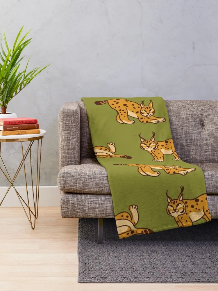 Wildcat Lynx khaki Throw Blanket Designers Moving Blankets