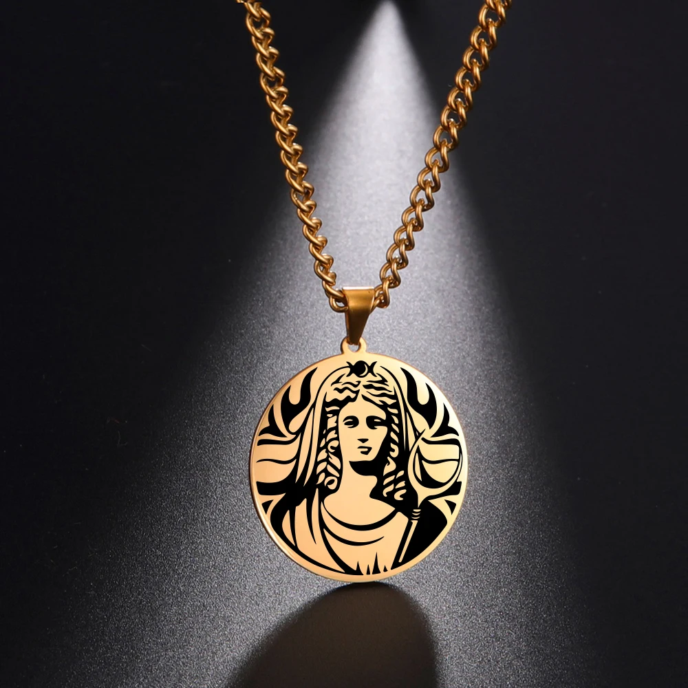 Dawapara Vintage antike griechische Krieger Anhänger ägyptische Göttin Athene Aphrodite Artemis Apollo Symbol Edelstahl Amulett – Detail 17
