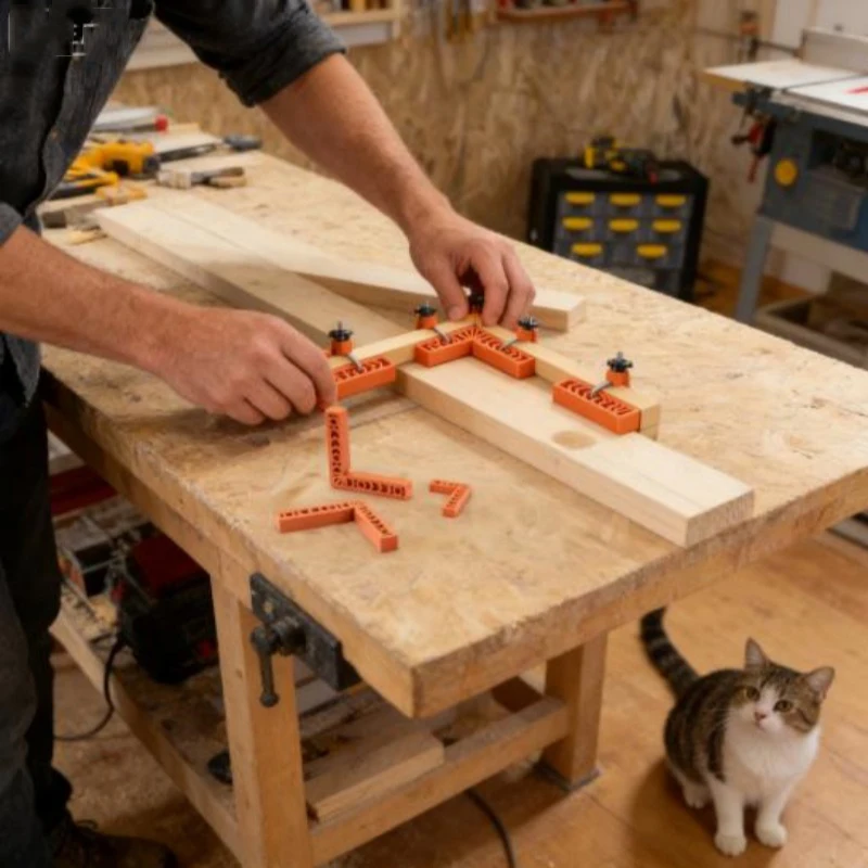 Professional Measuring Tools Woodworking Right Angle Auxiliary Positioner Jointing Tool Clamping Fixture 90° Right-Angle Ruler