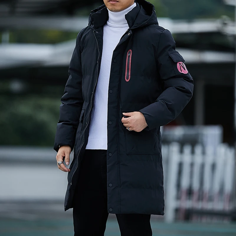 Winter Mens Long Parka Fleece Liner Hooded Jacket Windbreaker Coats Thick Cotton Padded Warm Thermal Parkas Casual Male Clothes