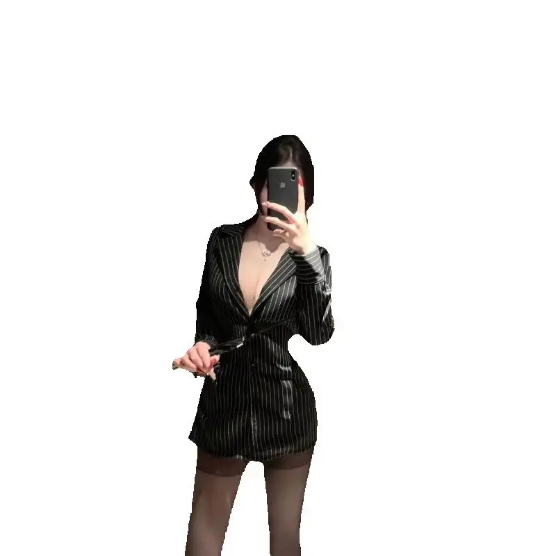 

OL Secretary Office Lady Cosplay Open Bra Role Play Lingerie Costumes Sexy Striped Shirt Office Lady Roleplay Uniform Shirt