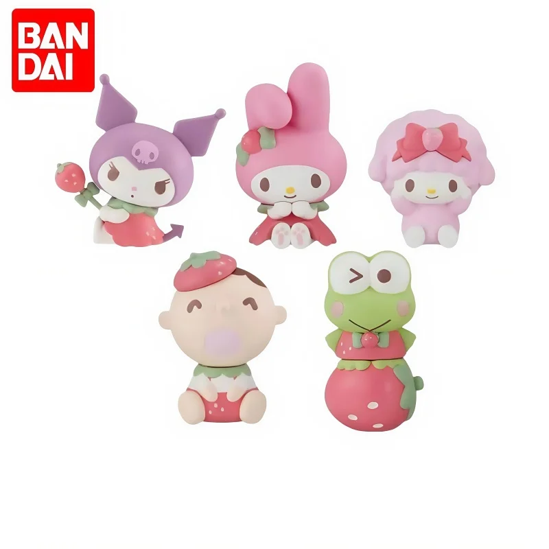 

Bandai Sanrio Pochacco Kuromi Melody Pompompurin Cinnamoroll Gashapon Teaparty Strawberry Friends 2 Series Original Figures