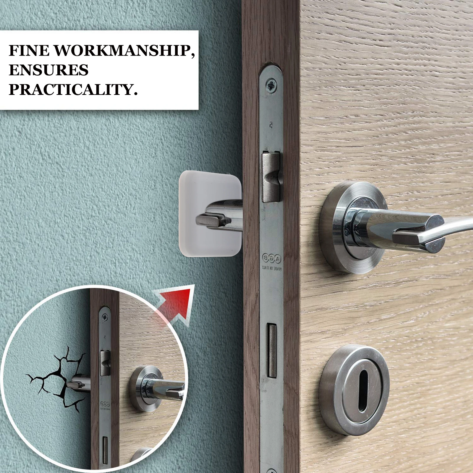 

10 Pcs Wall Protector Door Bumper White Crash Pad Anti Fall Plastic Bath Outdoor Door Knob Guard Stop Hardware