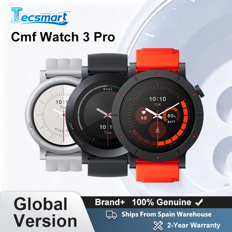 Versione Globale Cmf Watch 3 Pro Smartwatch 1.43 Pollici Amoled fino a 13 Giorni di Autonomia Doppio GPS Chiamate Bluetooth con Riduzione del Rumore