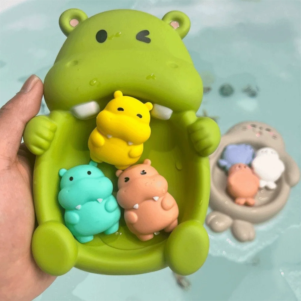 Creative Gift Soft Silicone Bath Set One-Piece Design No Hole Design Floating Animal Sealed Floating Cute Animal Water Play