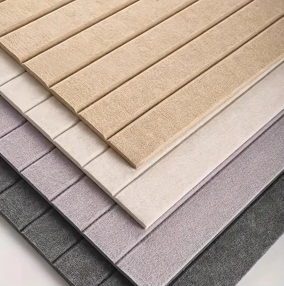 Fluted Acoustic Wall Panel Tiles Decorative Soundproof Felt Bulletin Pin Note Cork Board Corcho Pared for Office Home Wall Decor view 5