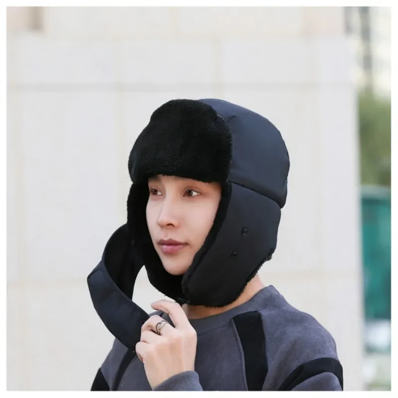 Hat for Men Winter Outdoor Warm Cotton Hat with Thick Ear Protection Lei Feng Hat for Women Winter Cycling Windproof