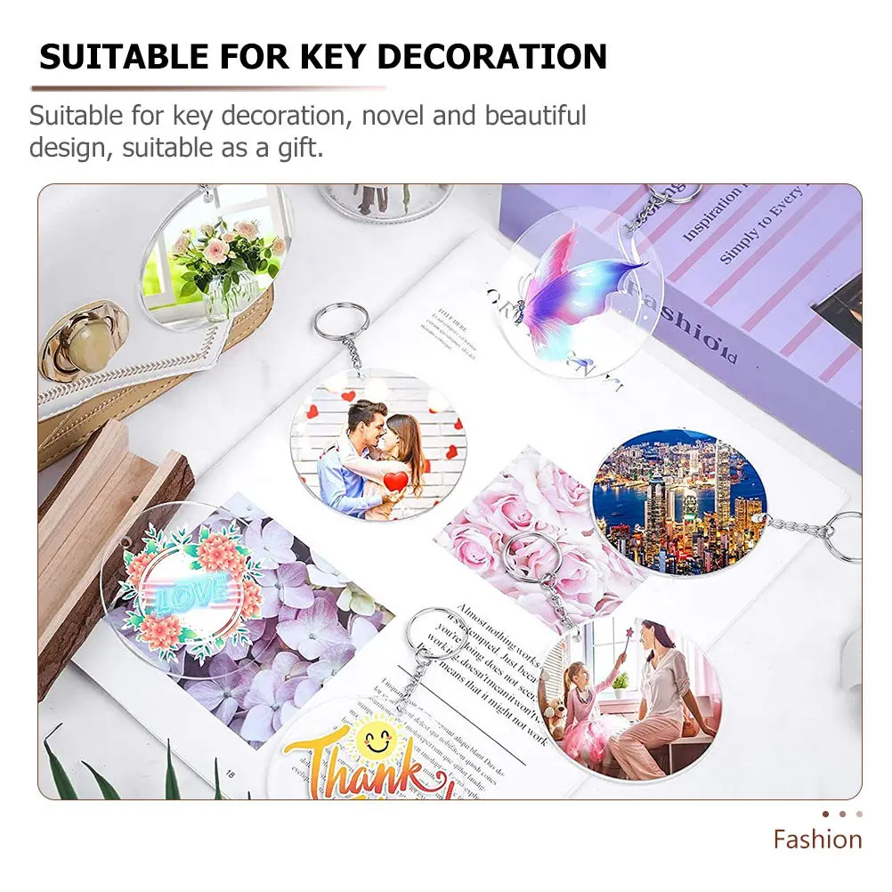 

30 шт. акриловых прозрачных заготовок для брелоков, портативные подвески для декора, DIY поделки, элегантный дизайн, подарки на день рождения и годовщину