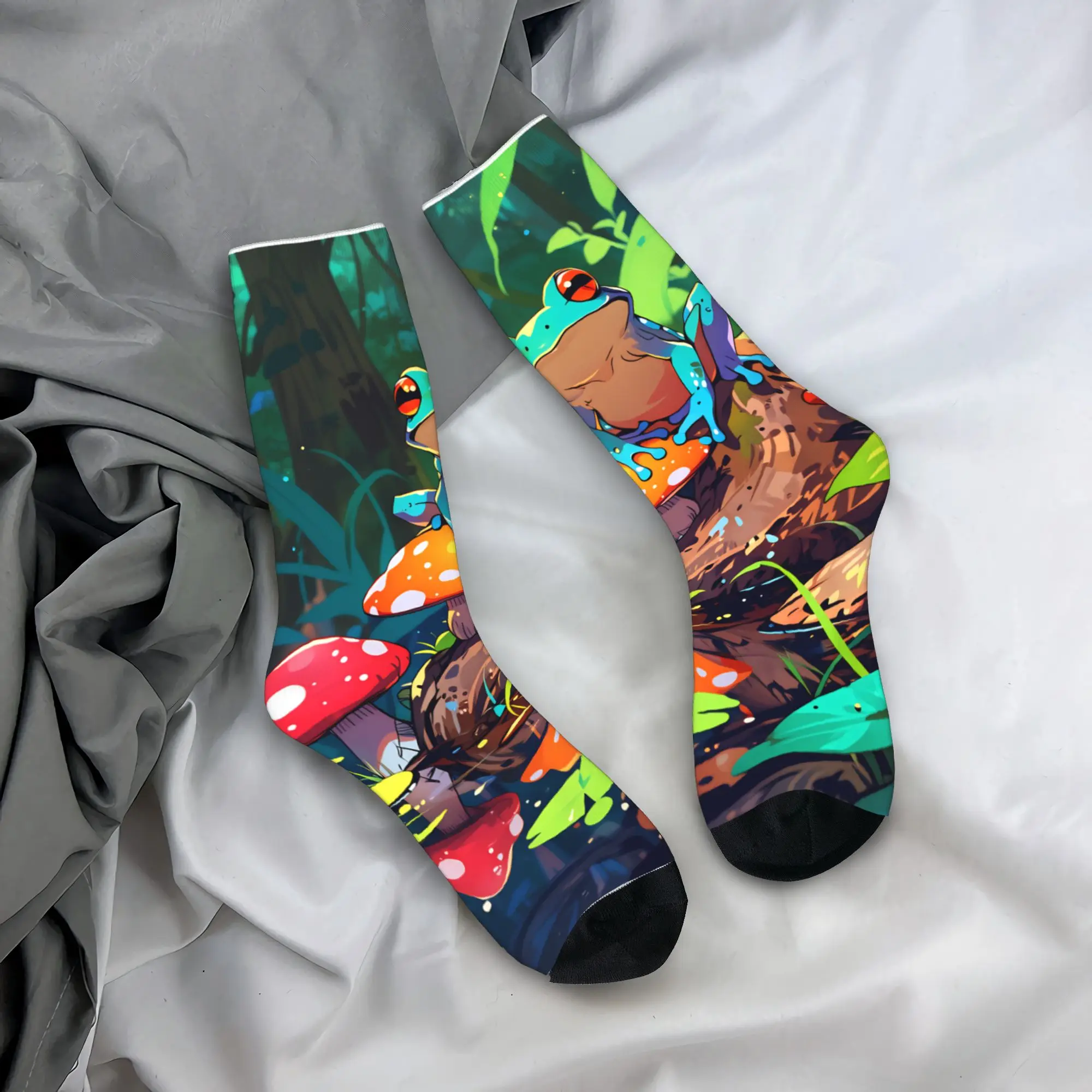 

Mysterious Eye Psychedelic Frog Stockings Custom Funny Socks Autumn Anti Bacterial Socks Men Outdoor Comfortable Socks