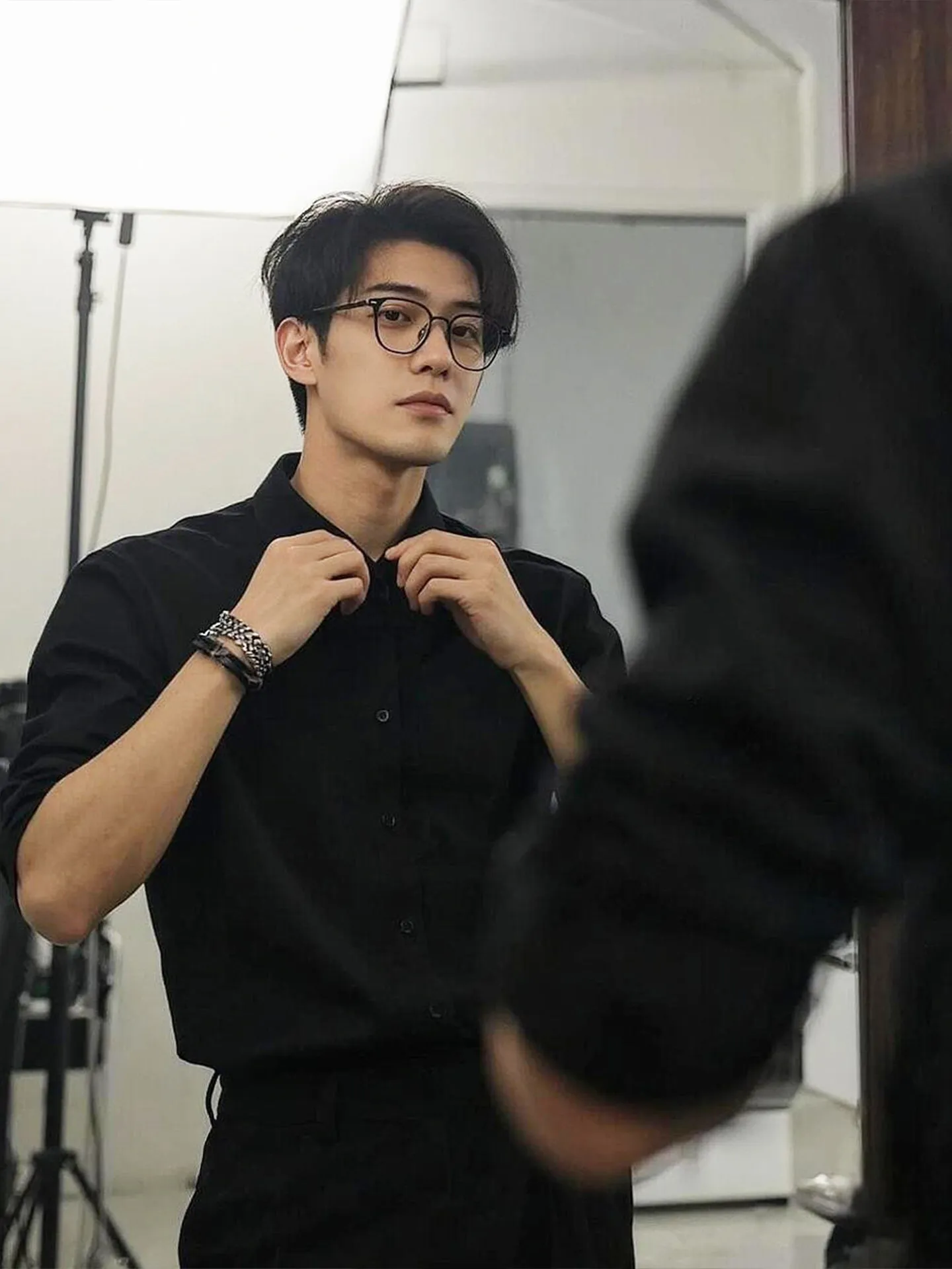 

Casual Bla Long Sve irt Men's Sle Briti Cool Inner Wear Jaet Breathable Spring Autumn Youth Faion