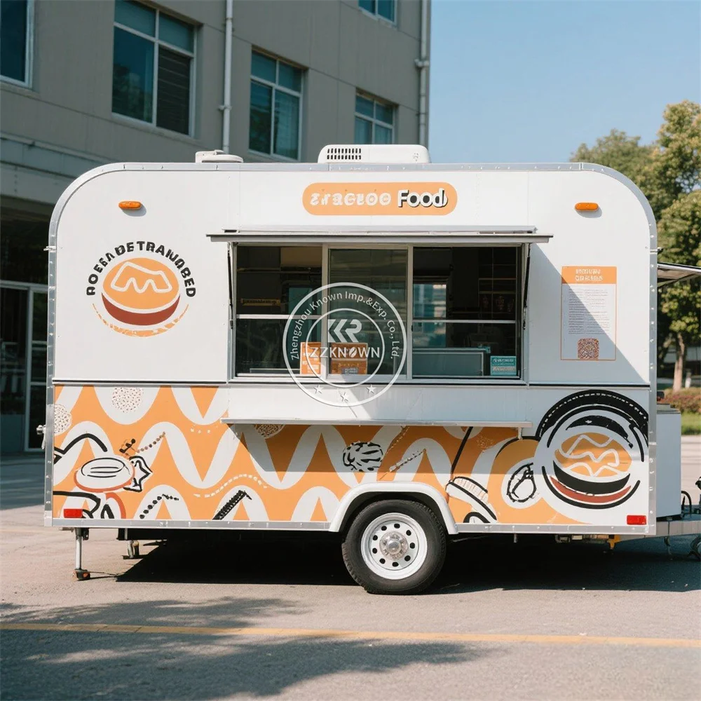

Street Mobile Fast Food Trailer with Kitchen Pizza Trailer Concession Fast Food Truck With Full Equipment