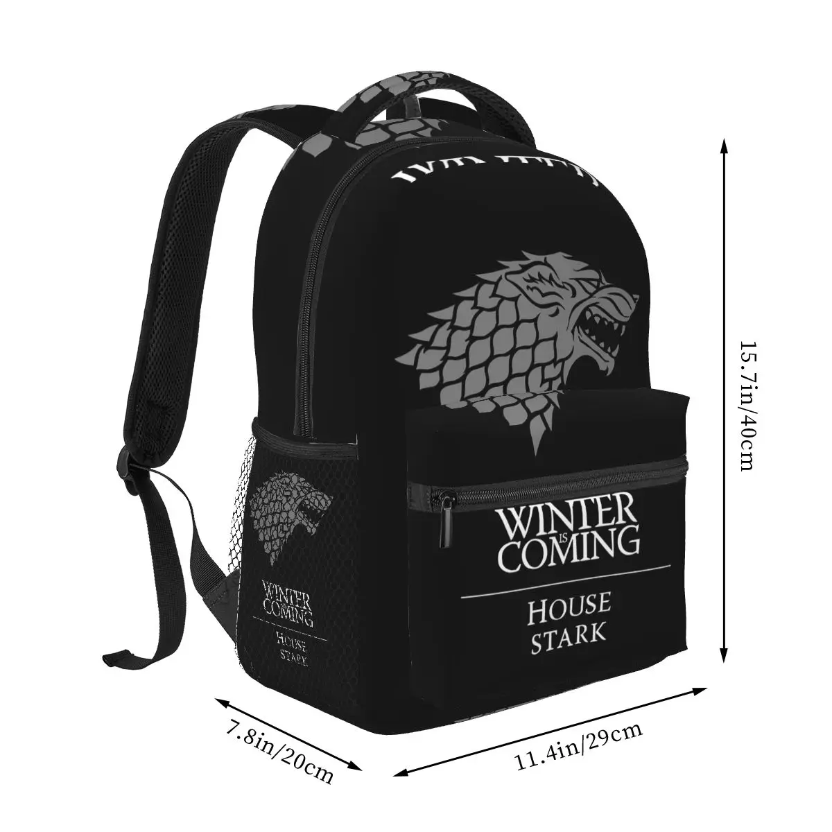 Winter Is Coming Backpacks Boys Girls Bookbag Students School Bags Cartoon Laptop Rucksack Shoulder Bag Large Capacity