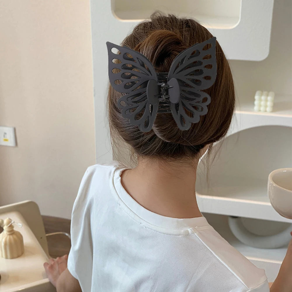 FORWOT-Pinces à cheveux papillon creuses extra larges pour femmes, épingle à cheveux, barrettes de bain en acrylique pour filles, accessoires pour cheveux