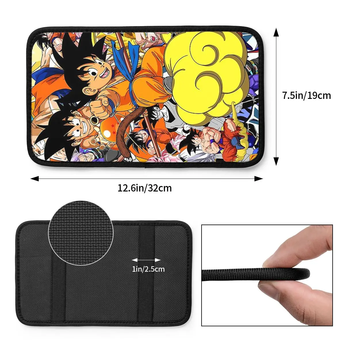 Universal Car Armrest Cover Mat Leather Dragon Ball Z Goku Vegeta DBZ Center Handle Box Pad Cushion Car Interior Cushion