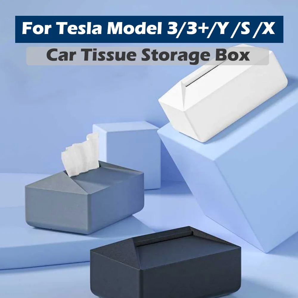 

Car Tissue Storage Box for Tesla Model 3/3+/Y/X/S Central Control Paper Holder Towel Organizer Interior Accessories Tidying