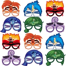 12Pcs/Set Inside Out Masks Party Decoration Paper Glasses Masks Photo Cosplay Props Children Happy Birthday Party Supplies