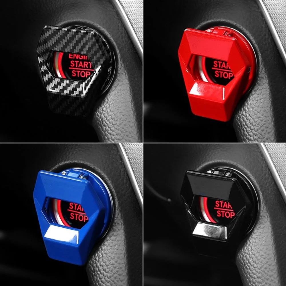 New Anti-scratch Car Engine Button Cover Metal Sticky Start Stop Switch Cover Push Button Cover