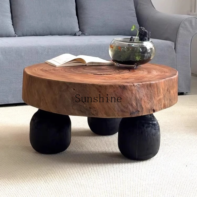 Mesa de centro redonda medieval francesa de madera maciza hotel B & B