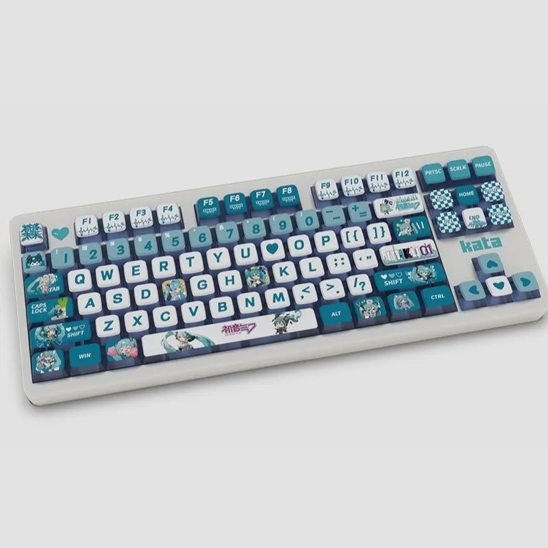 

Miku Theme Keycaps 125 Keys SA Height Full Set Mechanical Keycap Accessories Four-sided Translucent PBT Material Durable Keycaps