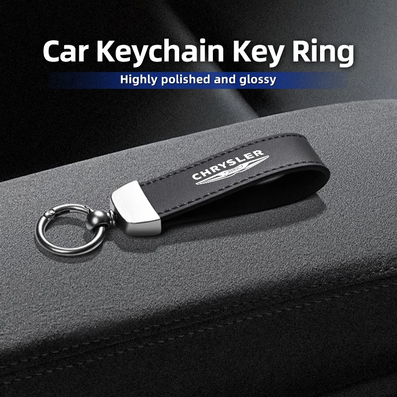 Key Ring Leather Car KeyChain Rope Key Chain Waist Keyring Key Holder For Chrysler 300c PT Cruiser Grand Voyager Pacifica Town C
