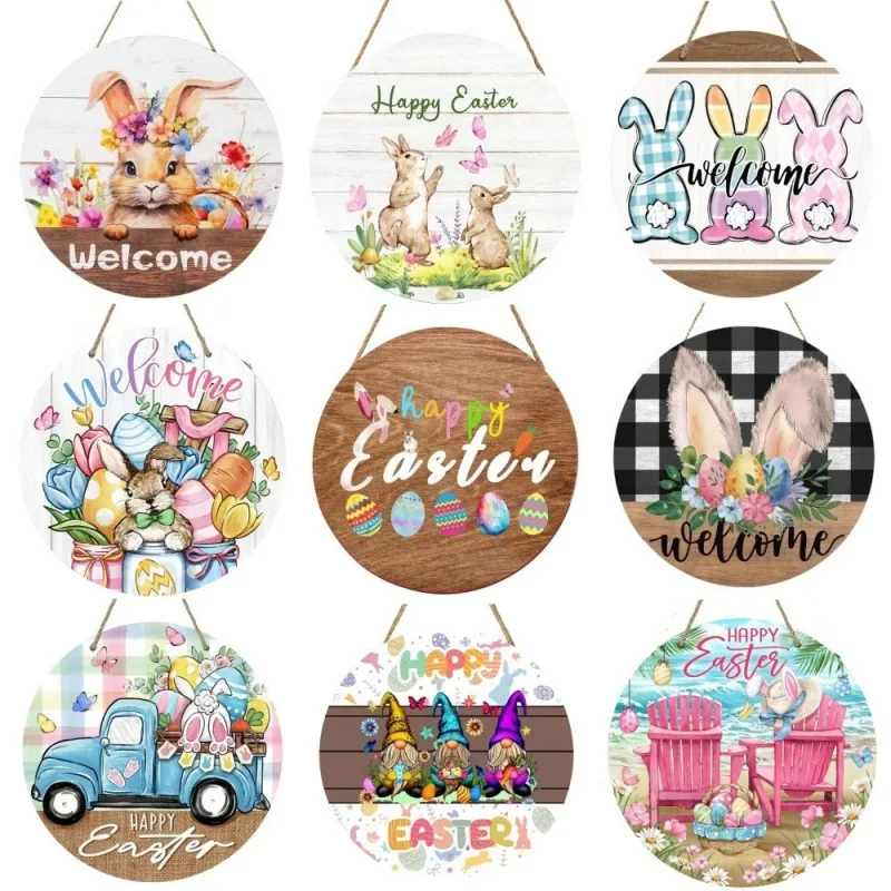 Easter Wooden Welcome Door Decorations, Festival Atmosphere Background, Wall Decoration, Wooden Crafts, Wholesale Festival