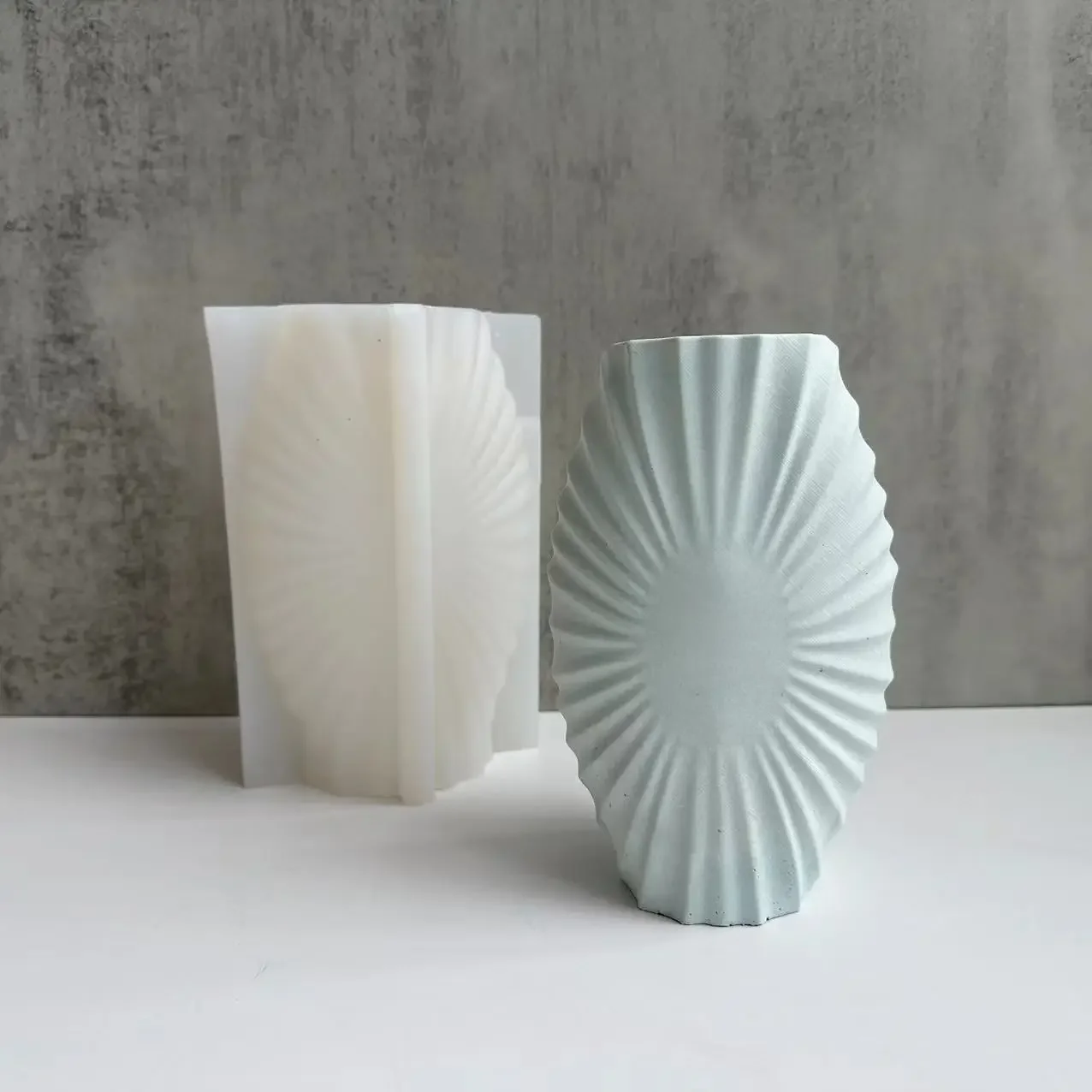 Creative Shell Texture Vase Silicone Mold Flower Pot Plaster Cement Resin Mould Hydroponic Vase Gypsum Concrete Molds