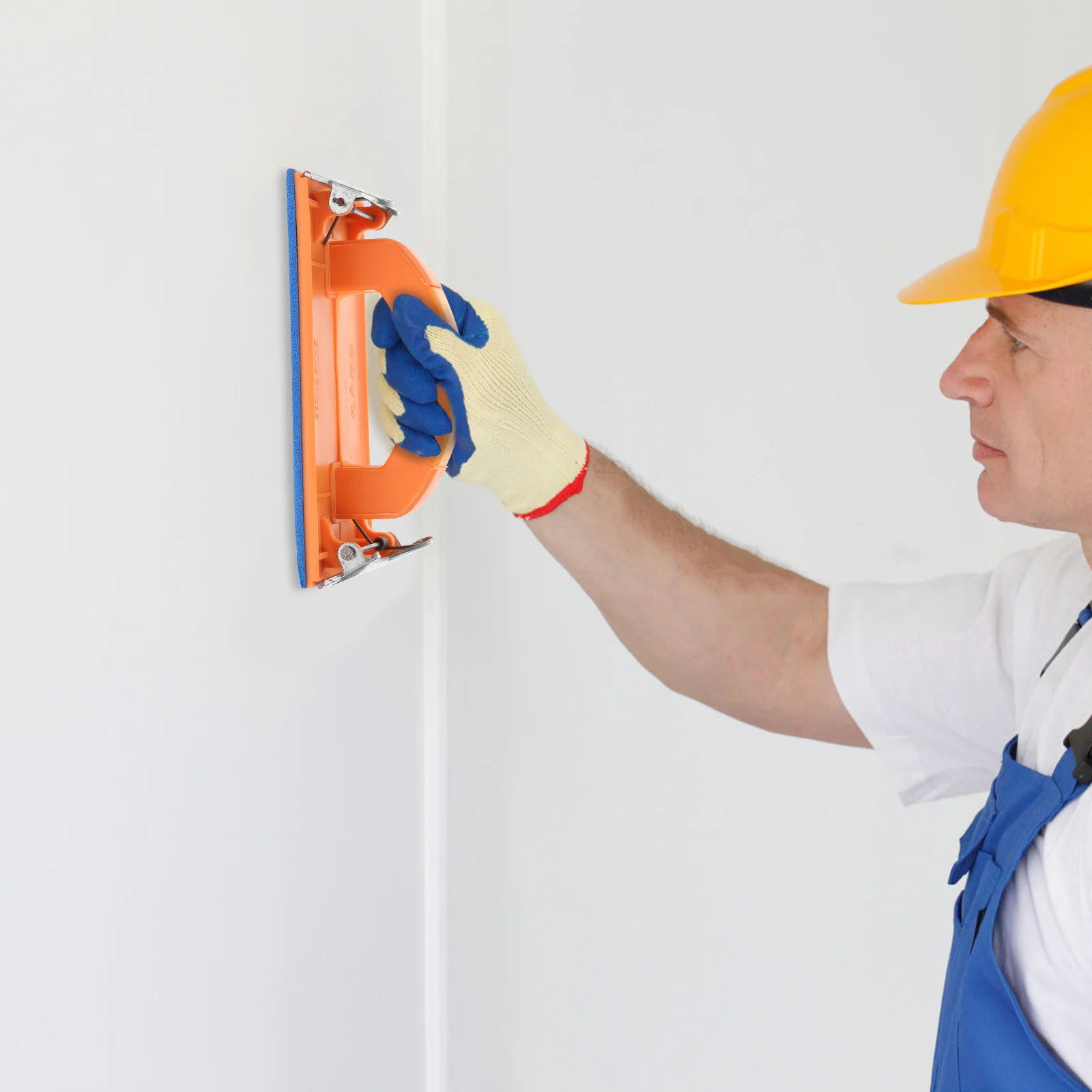 2 pçs suporte de lixa alça de borracha ergonômica ângulo direito braçadeira lixa ferramenta para drywall madeira metal polimento moagem lixar