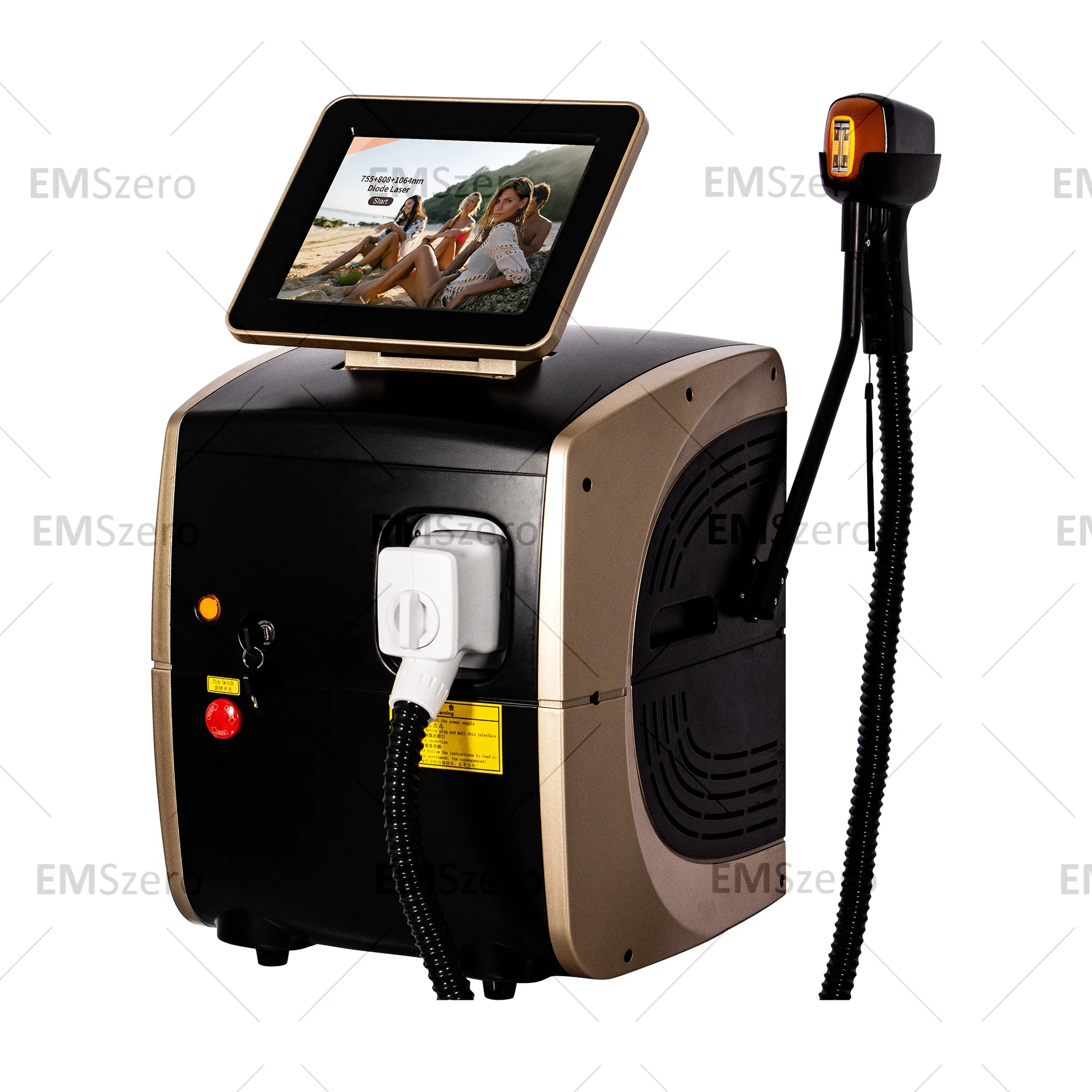 Latest Diode ND:YAG Laser Hair Removal Device - Triple Wavelength, 2000W-3000W Power, Painless and Permanent 808nm+1064nm+755nm