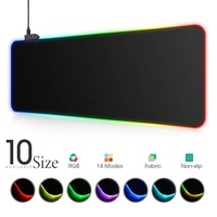 LED Light Mousepad RGB Keyboard Cover Desk-mat Colorful Surface Black Mouse Pad Waterproof Multi-size World Computer Gamer