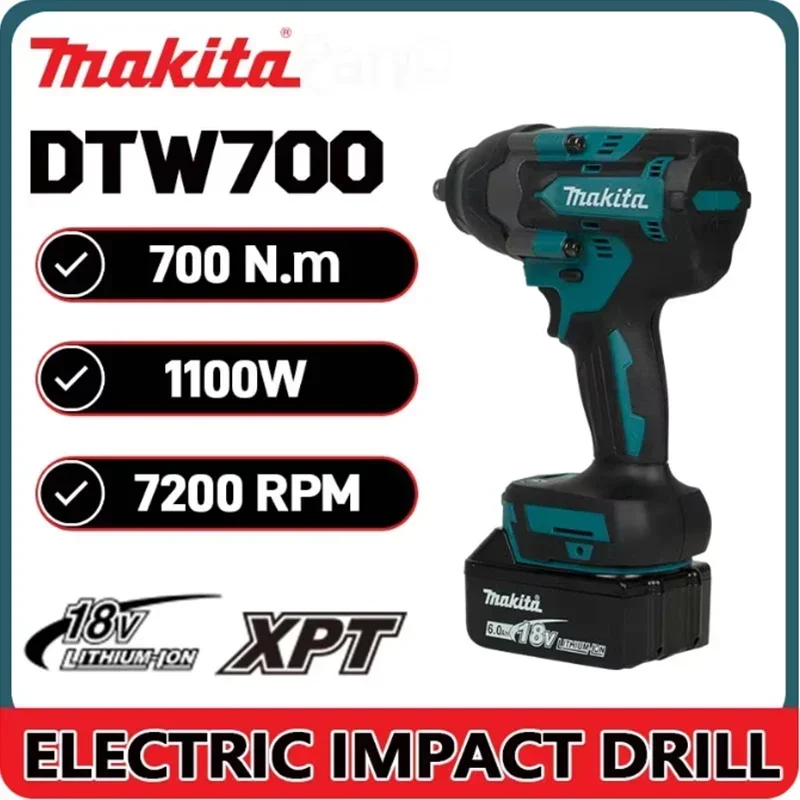 

Makita DTW700Cordless Brushless Motor Impact Wrench 1200Nm Variable Speed Electric High Efficiency Durable Auto Stop for Auto Re