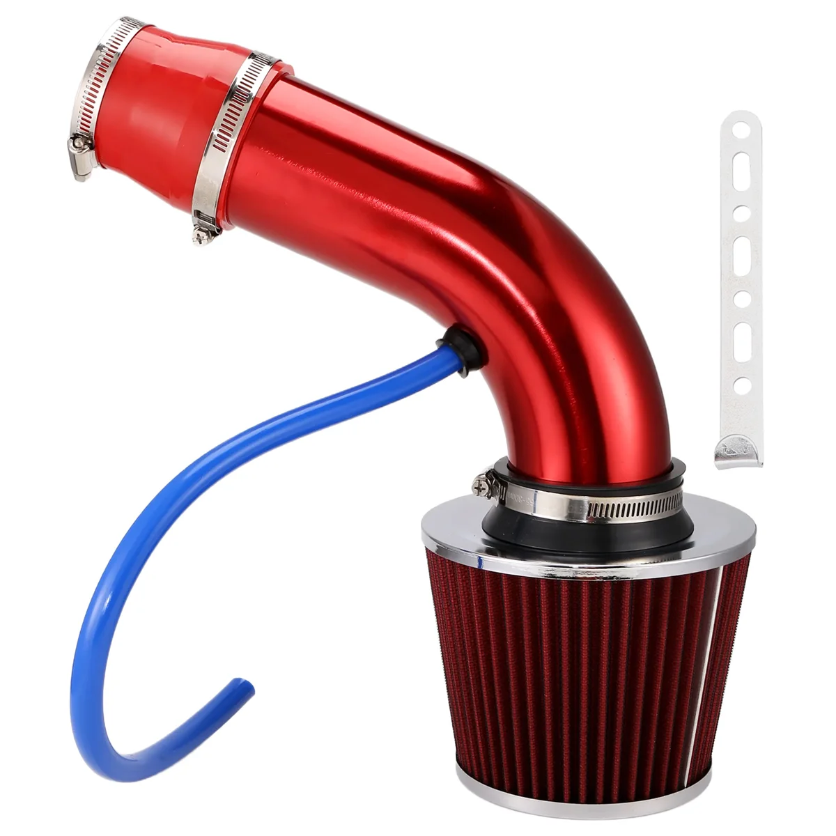 Automobile Red 76mm Refitted Winter Mushroom Head Air Filter Intake Pipe Filter High Flow Air Filter Aluminum Pipe Kit