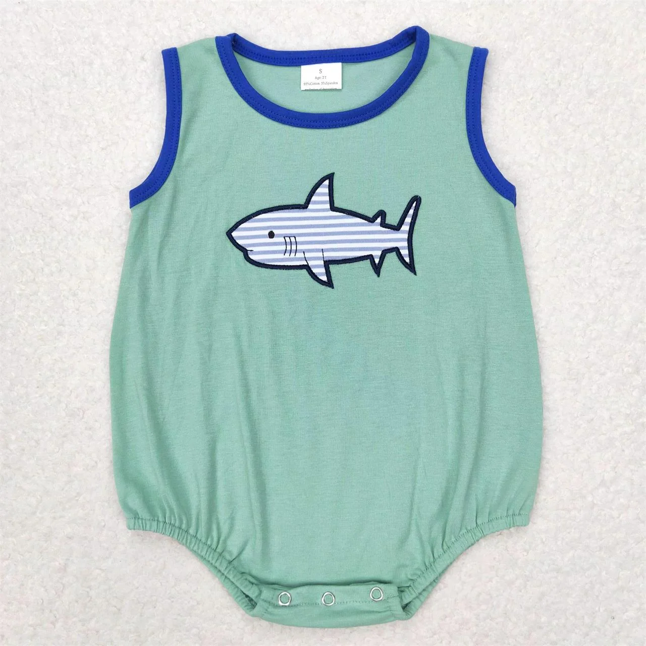 Wholesale Children Baby Boy Short Sleeves Summer Newborn Embroidery One-piece Coverall Duck Fish Kids Toddler Romper Bodysuit