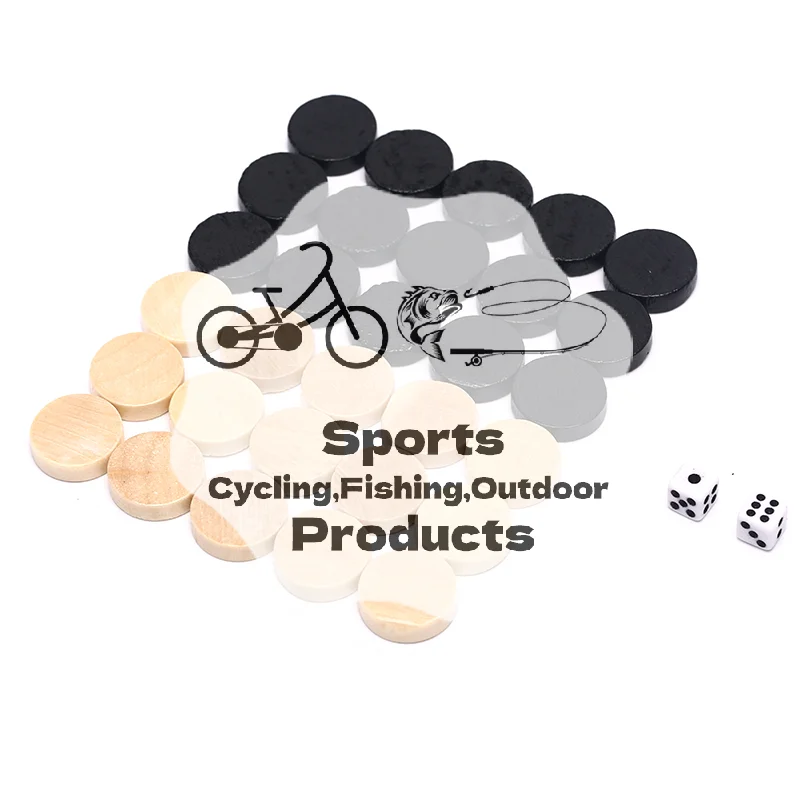 

30Pcs Checkers Chess Piece for Kids Board Game Learning Camping With 2pcs Dice