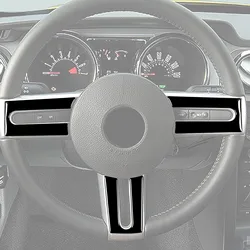 3PCS Piano Black Steering Wheel Cover Trim For Ford Mustang 2005 2006 2007 2008 2009 Car Accessories Interior Mouldings
