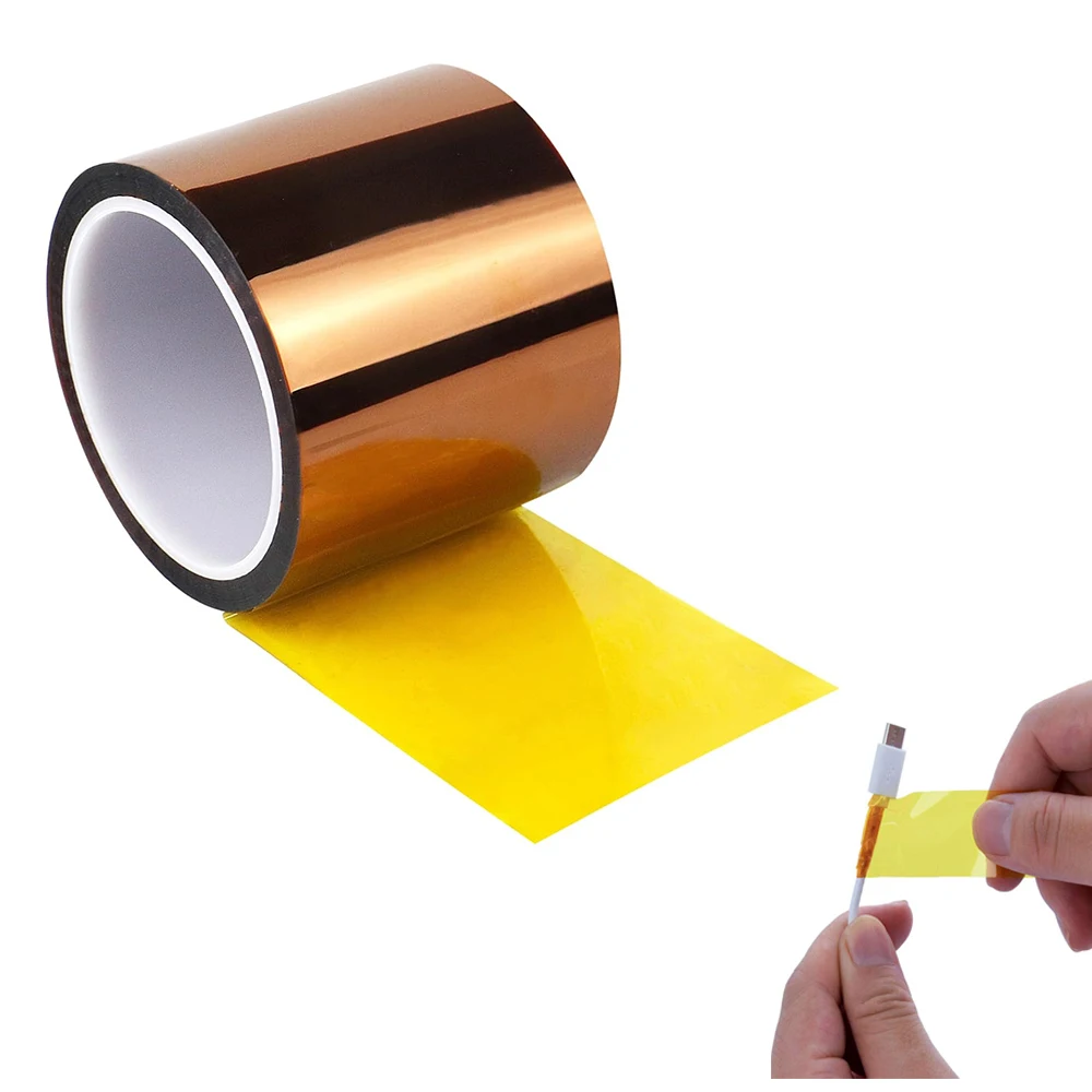 108.27FT Gold Kapton Tape Adhesive High-Temperature Heat Resistant Tape Polyimide Residue for Masking Soldering Etc