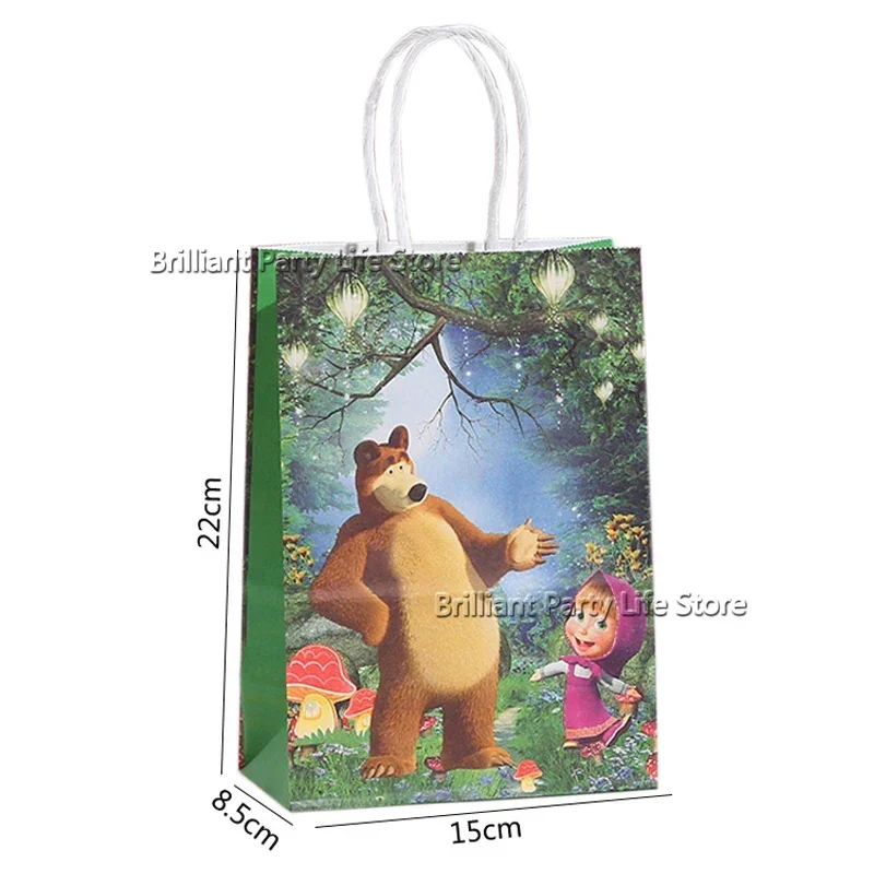 Sacos de presente temáticos de urso para meninas Saco de correio de mão Decoração Gift Box Festa de aniversário Presente de festa infantil Envoltório