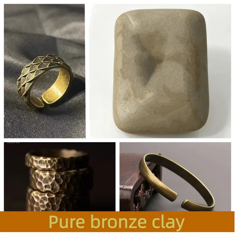 Argile Bronze Métallique 50/100/300g pour Fabrication Artisanale DIY de Boucles d'Oreilles, Bracelets, Petites Décorations, Pendentifs - Matières Premières en Argile Bronze