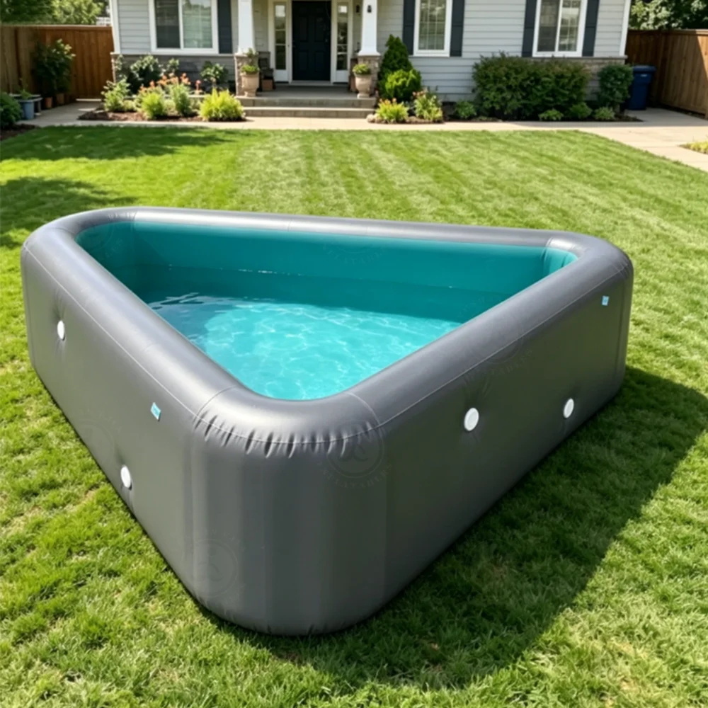 Custom-shaped luxury portable inflatable pool, perfect for vacation homes and resort leisure areas