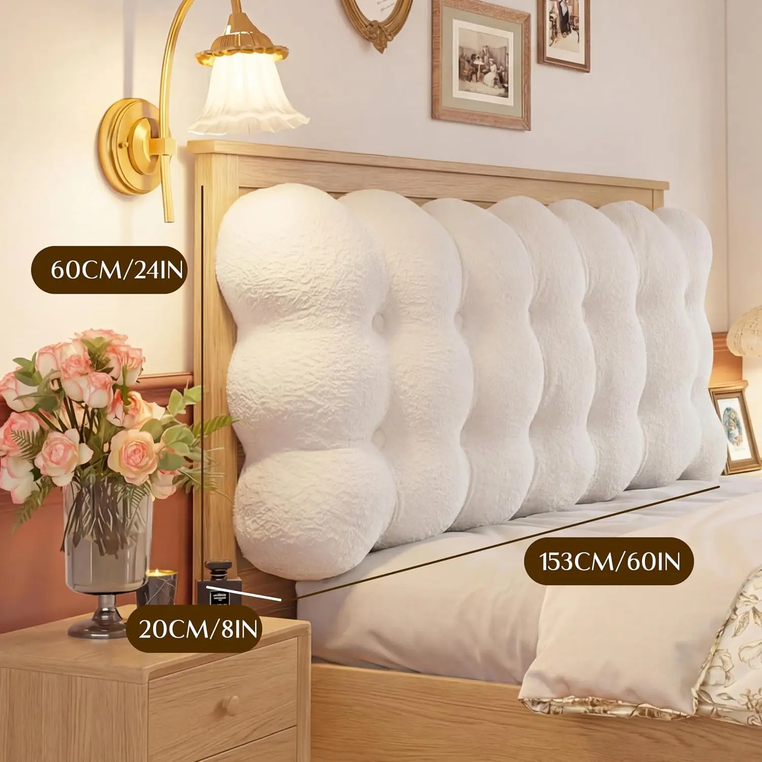 Soft Cloud Queen Headboard for Bed, PP Cotton Filled Backrest