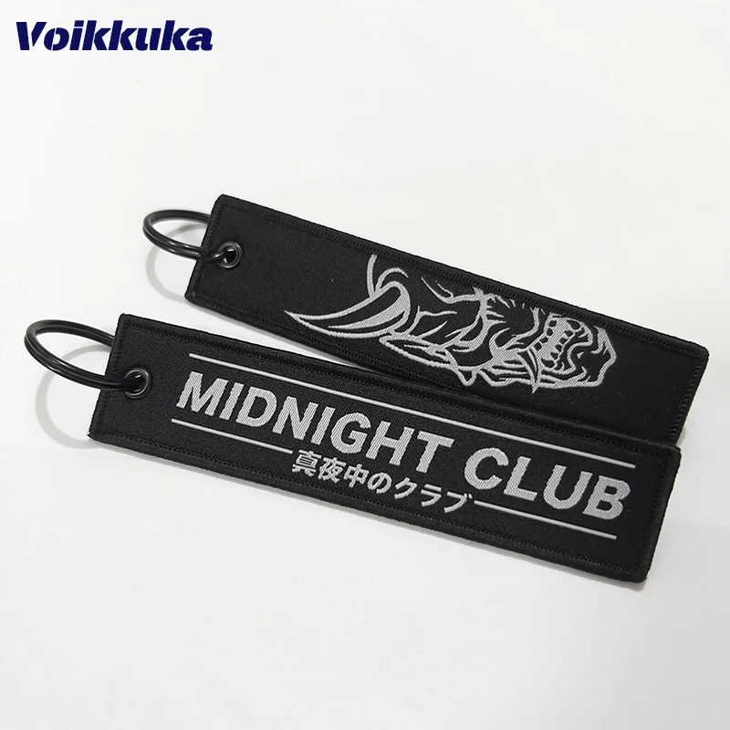 1Pc/2Pcs/3Pcs Set Sale Midnight Club Oni Mask Both Sides Embroidery Patterns Funny Tag Keychain Motorcycle Wholesale