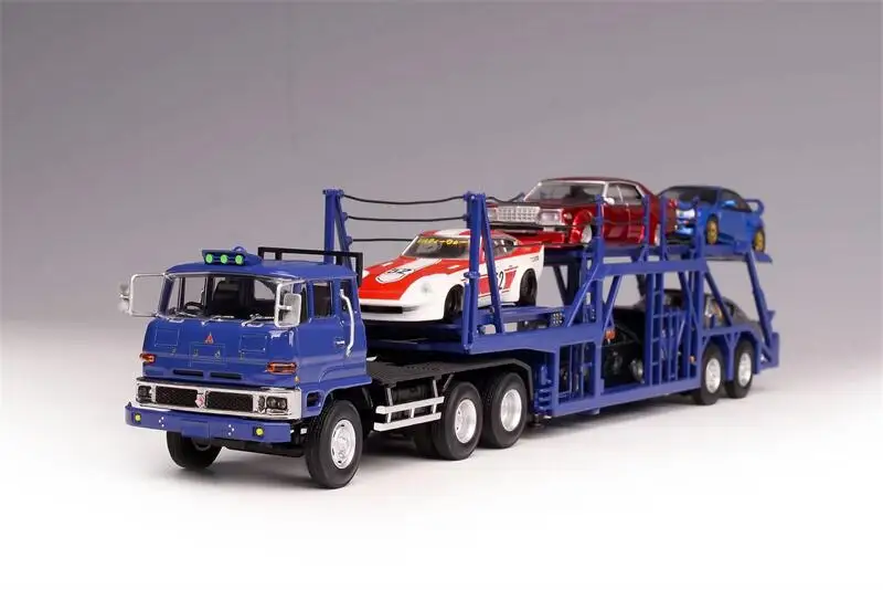 DD Models 1:64 Fuso FV High Cab Tractors w/ Plastic Transport Trailer Set Diecast Model Car