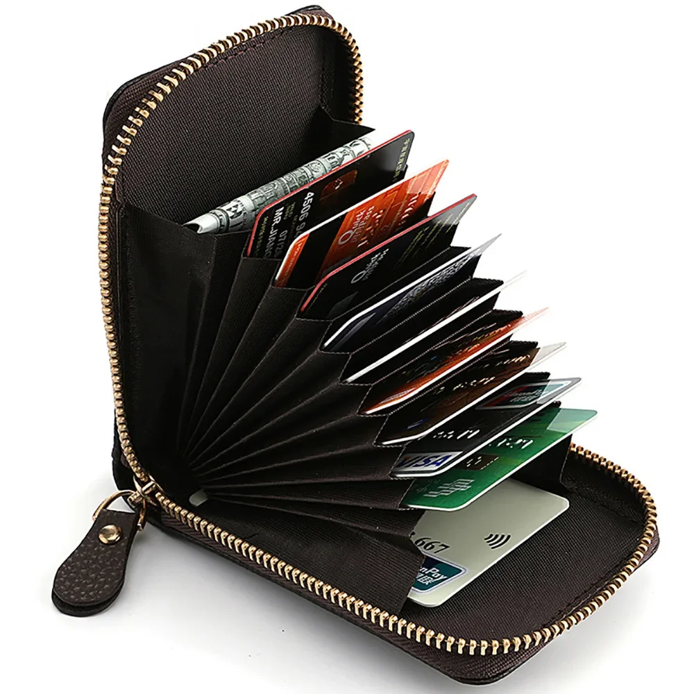 

Fashion PU Leather Zipper Short Mini Wallet Women Id Bank Card Holder Purse for Women Men