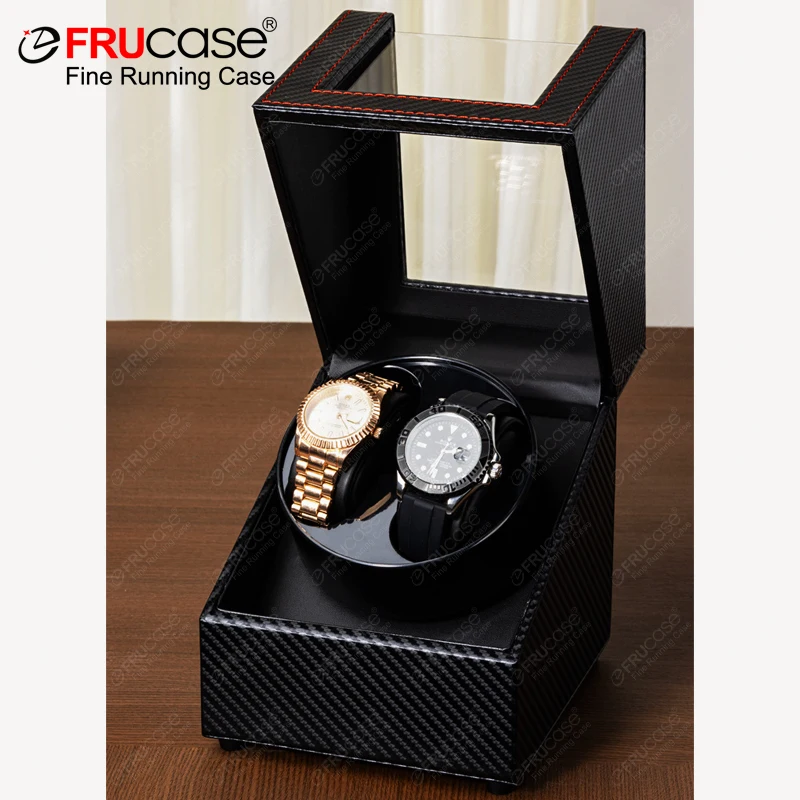 FRUCASE PU Watch Winder for Automatic Watches Watch Box USB Charging