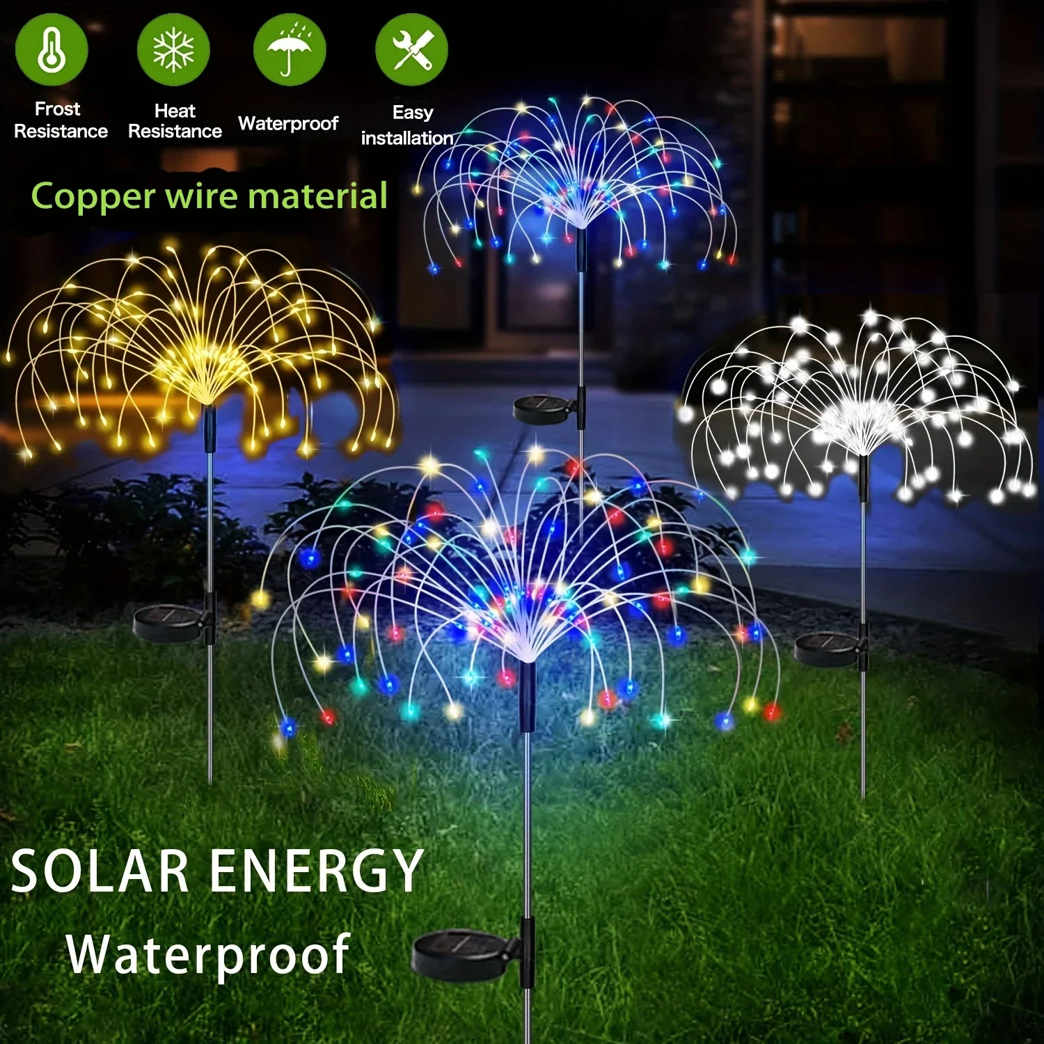 

Solar Fairy Lights,Waterproof Outdoor Firework Lights,LEDs Garden Flower Light For Garden Christmas Party DIY Decoration