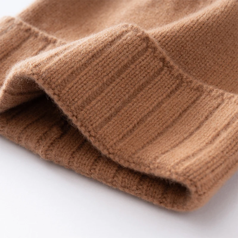 قبعة محبوكة لحماية الأذن من الصوف السميك لشتاء 100% للأزياء النسائية، قبعة بمقدمة ذات حواف للرجال قبعة باردة دافئة ولا حواف